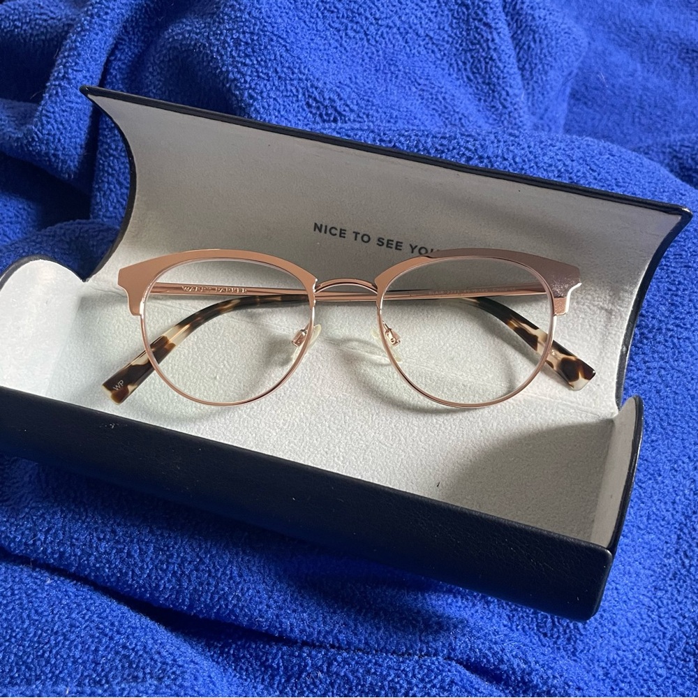 Warby Parker Blair in Rose Gold - blue Light blocking (no prescription)